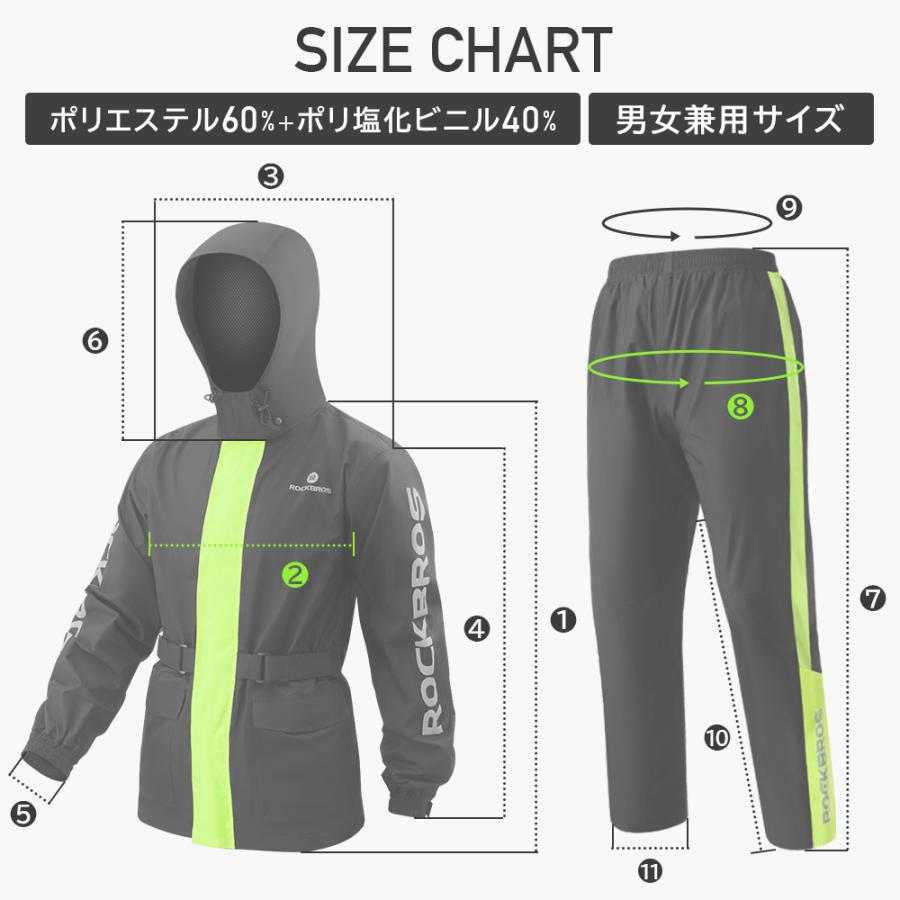 ROCKBROS レインウェア 上下セット メンズ レディース バイク 雨合羽