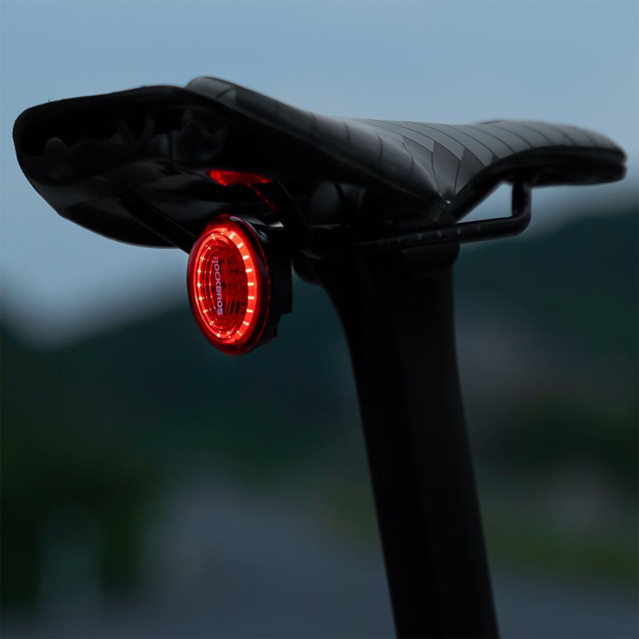 自転車 テールライト マグネット充電 自動点灯 消灯 オート ブレーキ警告 LED 防水 IPX7 サドル シートポスト ロックブロス｜rockbros｜14