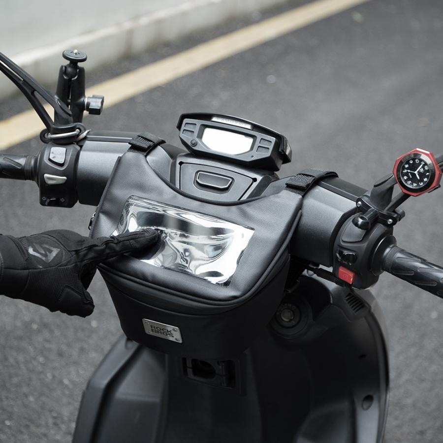 ROCKBROS 原付 スクーター バッグ ハンドル スマホ 小物 収納 2L 3way