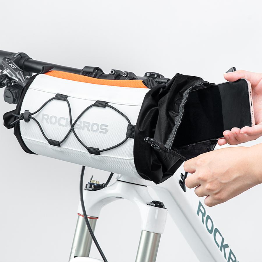 ROCKBROS 自転車 フロントバッグ ハンドルバッグ ロールトップ式 2L