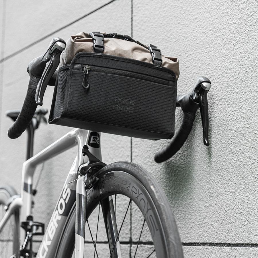 ROCKBROS 自転車 フロントバッグ ハンドル ロールトップ インナー