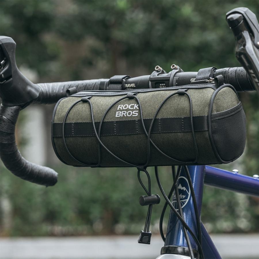 ROCKBROS 自転車 フロントバッグ ハンドルバッグ 丸 ドラム型