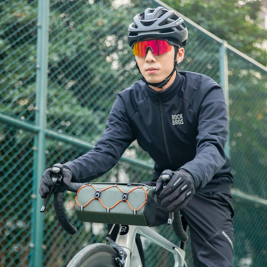 自転車 バッグ フロント ハンドル 2way ヘキサゴン ショルダー くすみカラー 2.2L  父の日 プレゼント  ロックブロス｜rockbros｜24