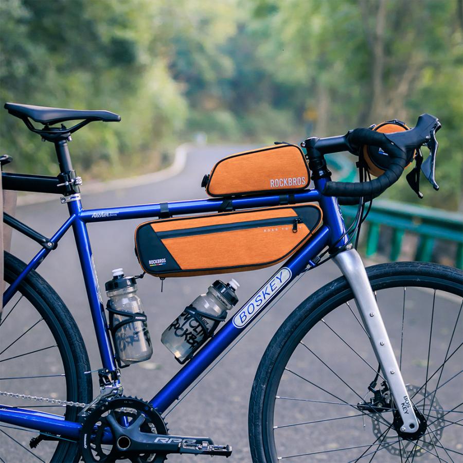 新品未使用 ROCKBROS フレームバッグ 自転車用 防水 オレンジ 新品未使用 ROCKBROS フレームバッグ 自転車用 防水 オレンジ ROCKBROS