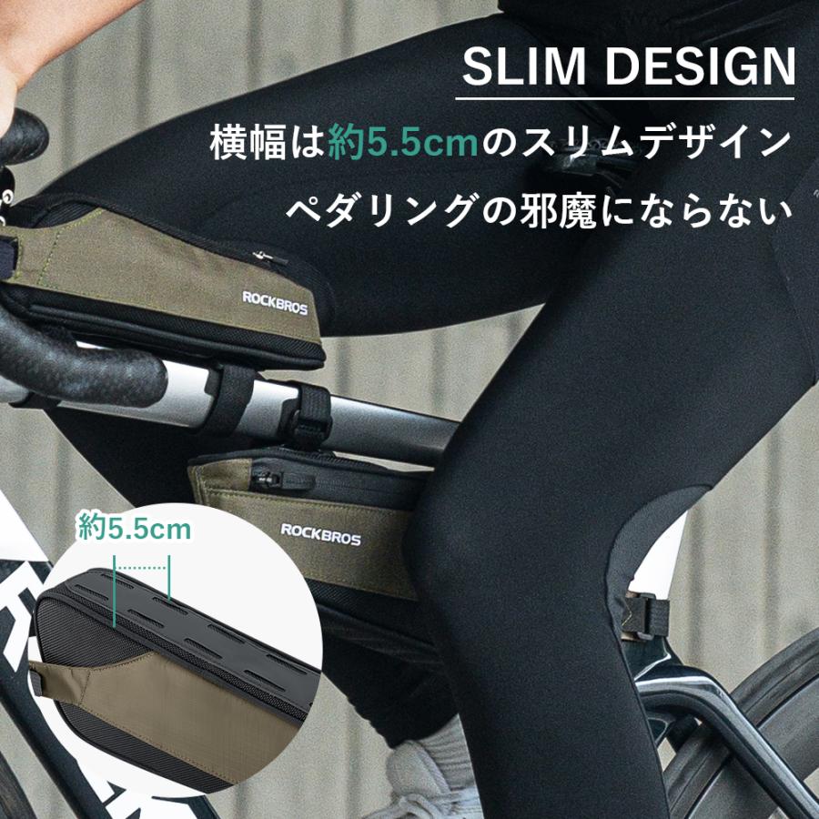 新品未使用 ROCKBROS フレームバッグ 自転車用 防水 ブラック ROCKBROS 自転車 バッグ フレーム スリム フレーム下 デッドスペース