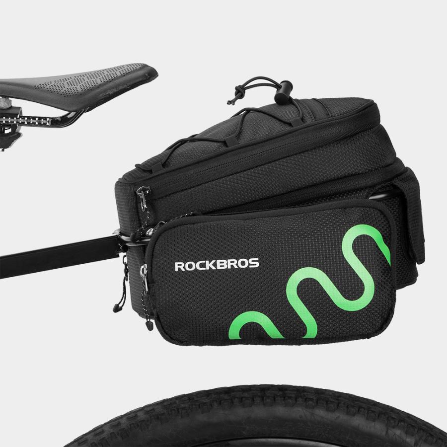 ROCKBROS 自転車 バッグ リア キャリアバッグ 大容量 ヘルメットも入る
