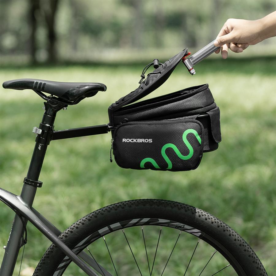 ROCKBROS 自転車 バッグ リア キャリアバッグ 大容量 ヘルメットも入る