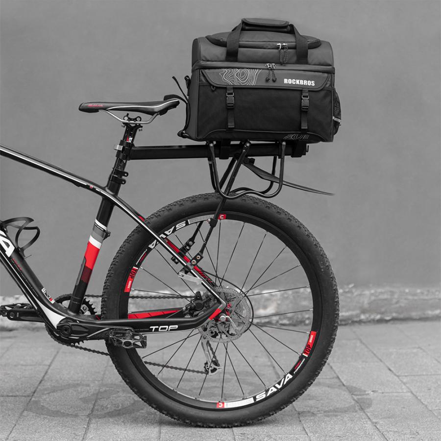 ROCKBROS 自転車 バッグ リア キャリア 二段構造 大容量 13L 保冷機能