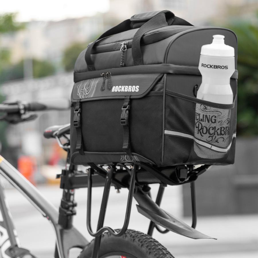 ROCKBROS 自転車 バッグ リア キャリア 二段構造 大容量 13L 保冷機能
