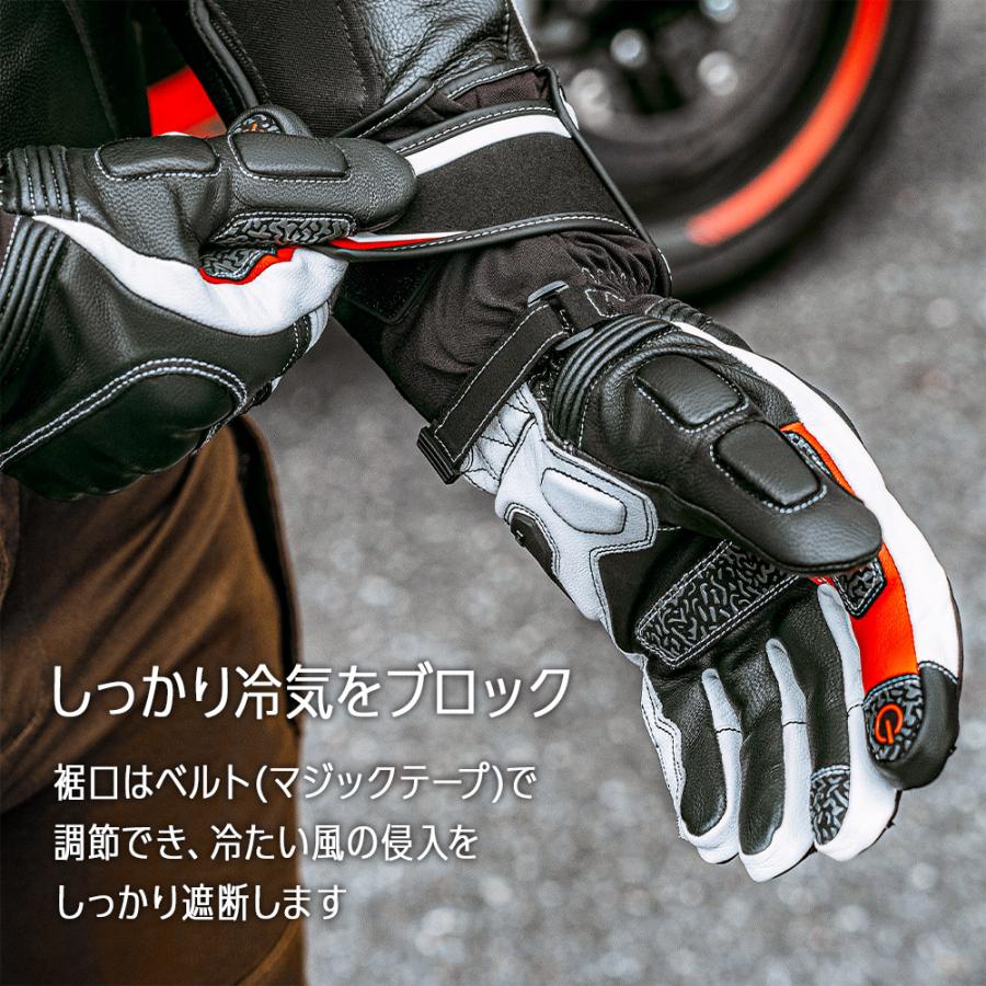 ROCKBROS バイクグローブ レーシング 秋冬用 山羊革 裏起毛 リアル