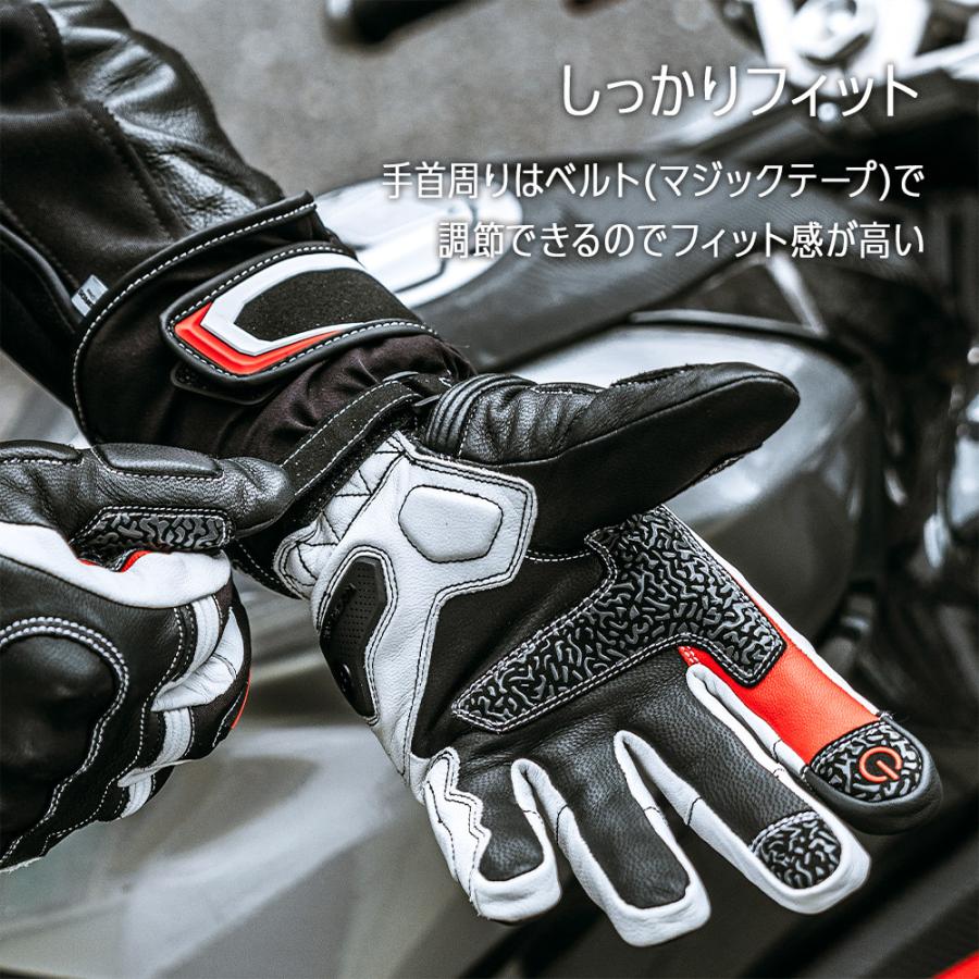 ROCKBROS バイクグローブ レーシング 秋冬用 山羊革 裏起毛 リアル