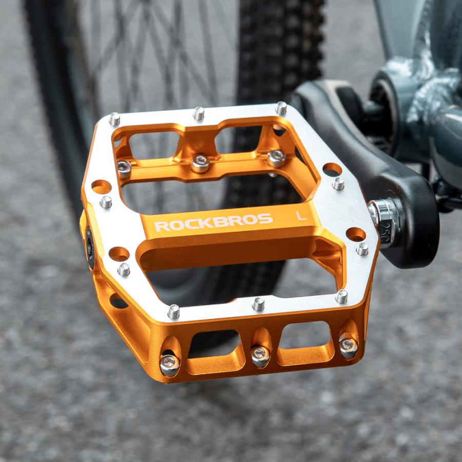 ROCKBROS 自転車 ペダル フラット 9/16インチ アルミ合金 踏みやすい 