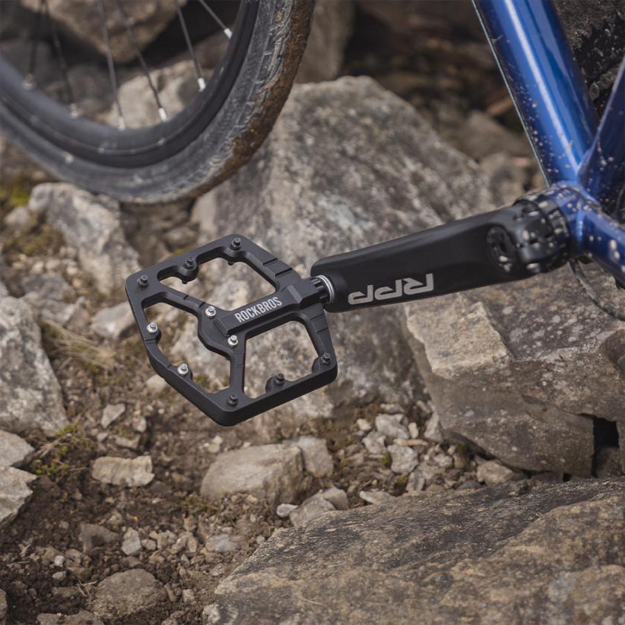 ROCKBROS 自転車 ペダル フラット 9/16インチ 交換 幅広 踏みやすい