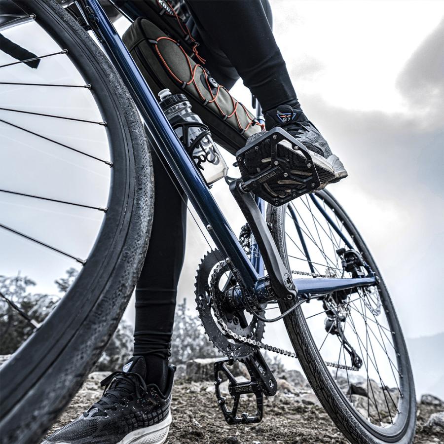 ROCKBROS 自転車 ペダル フラット 9/16インチ 交換 幅広 踏みやすい