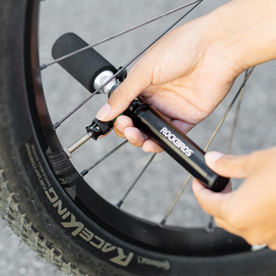 ROCKBROS 空気入れ 自転車 携帯 Co2 インフレーター 両方使える 仏式