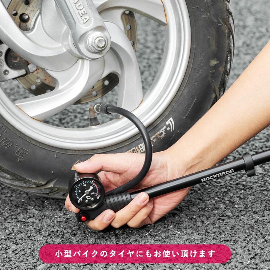 ROCKBROS 空気入れ 自転車 携帯 エアサス サスペンション タイヤ