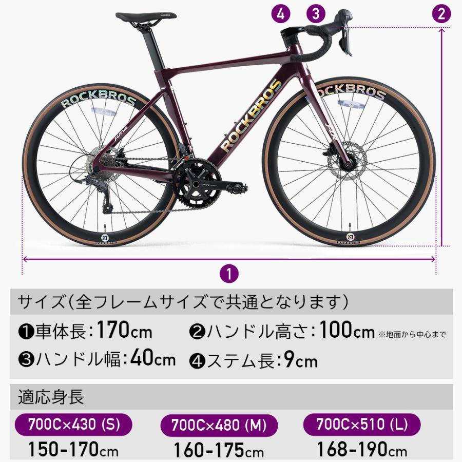 ROCKBROS ロードバイク 700C×28C 20変速 油圧式 ディスク