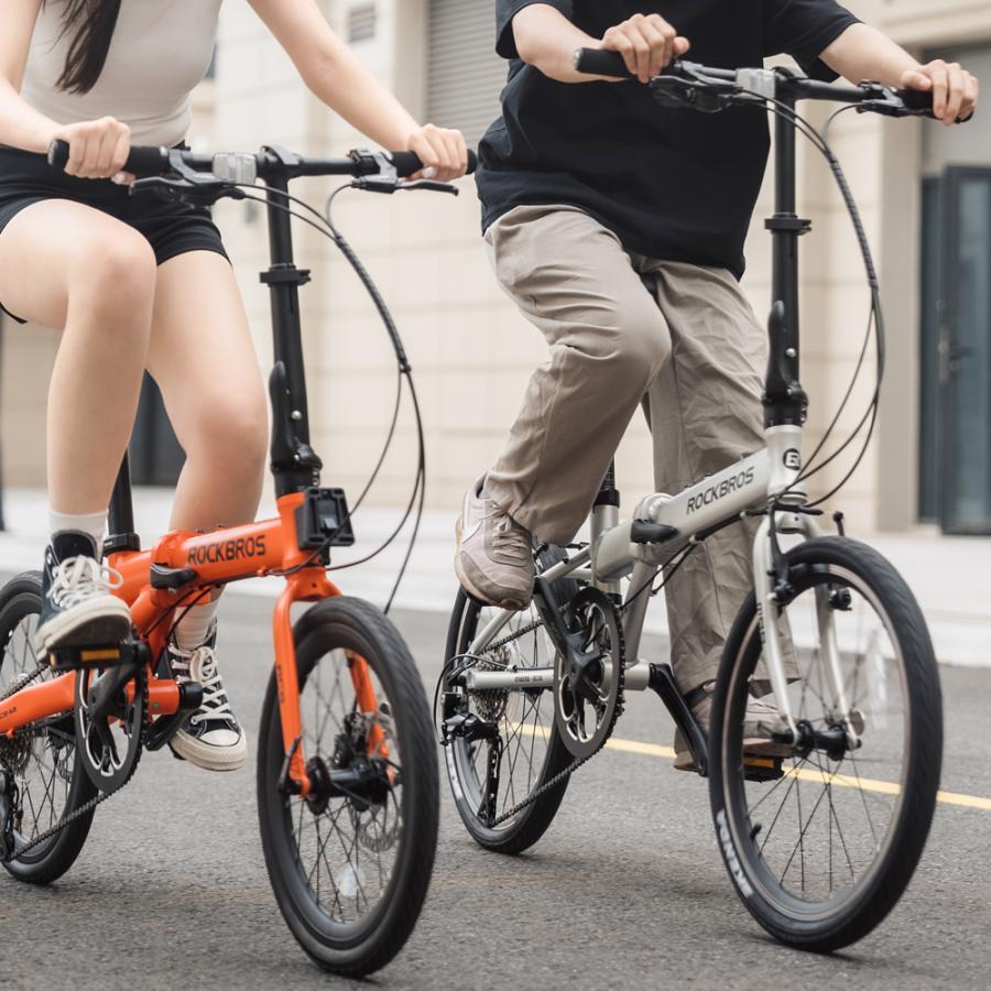 ROCKBROS 折りたたみ自転車 16インチ ミニベロ 9段変速 アルミフレーム