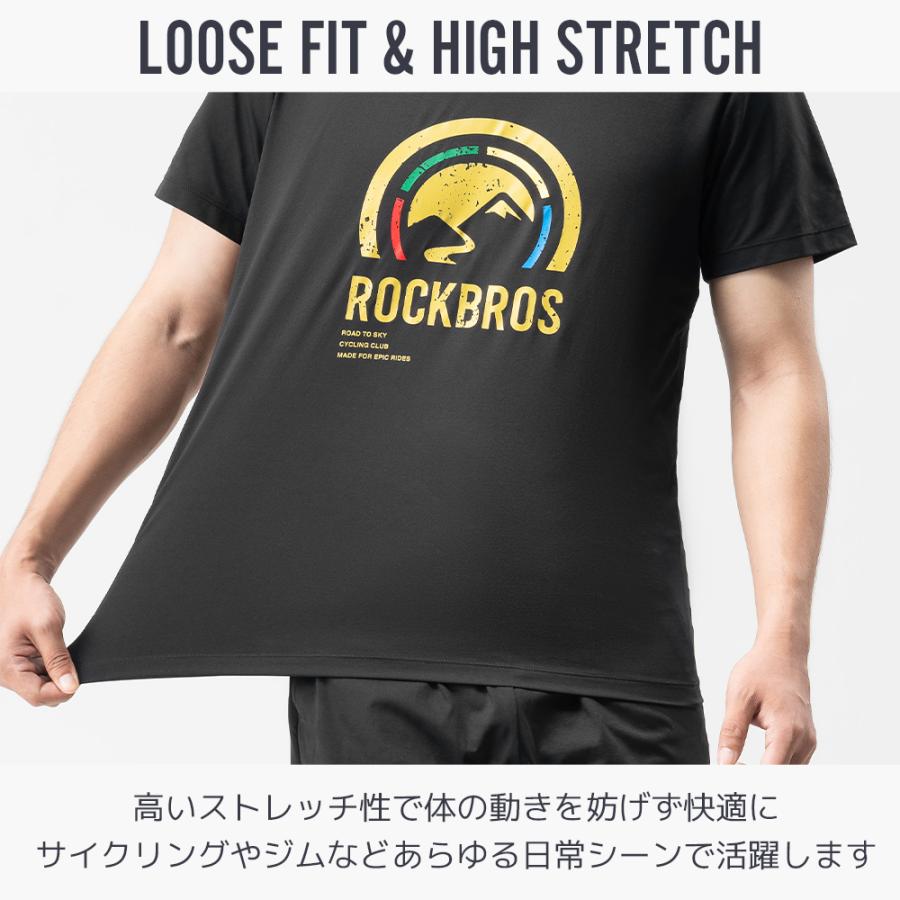 ROCKBROS Tシャツ 速乾 メンズ 半袖 レディース tシャツ スポーツ