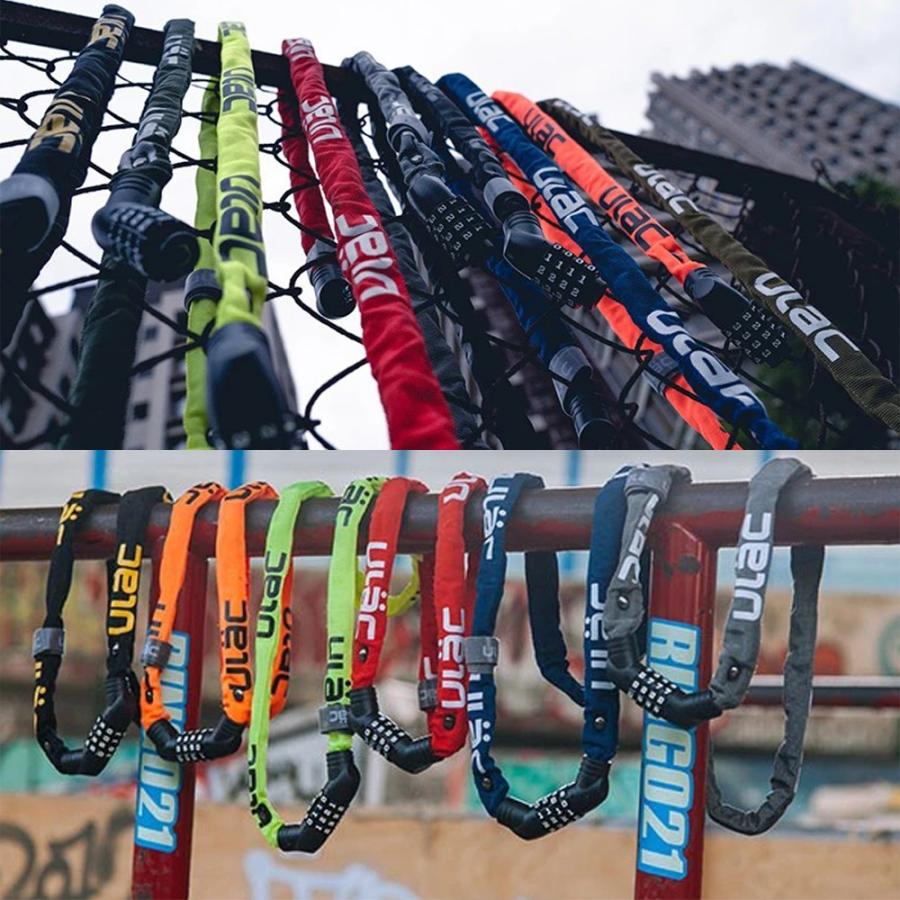 ROCKBROS 自転車 鍵 チェーン ダイヤル式 4桁 長い 100cm 5mm 頑丈