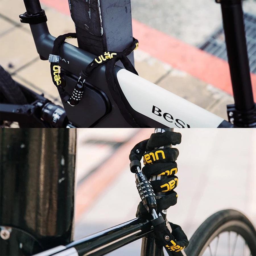 ROCKBROS 自転車 鍵 チェーン ダイヤル式 4桁 長い 120cm 4mm 頑丈