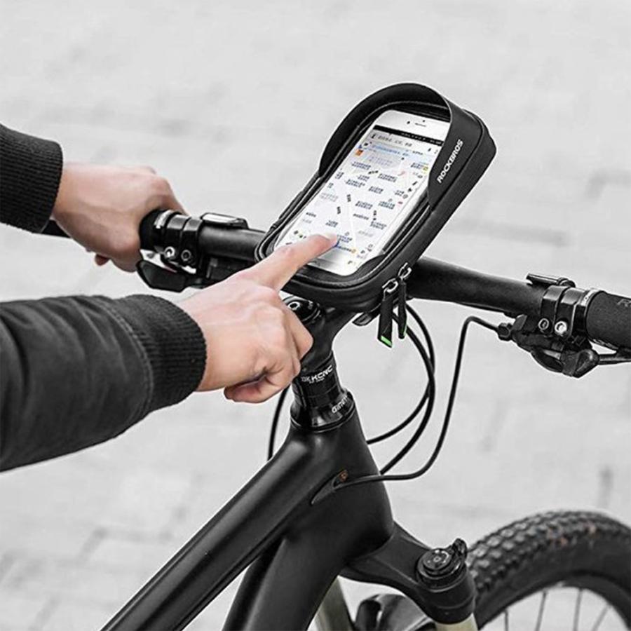 ROCKBROS 自転車 バイク スマホホルダー ケース 携帯 防水 回転