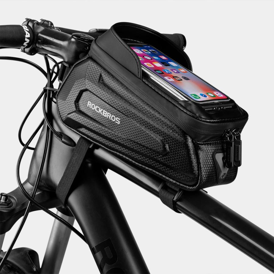 ROCKBROS 自転車 バッグ スマホホルダー 大型 8インチ対応 6インチ対応