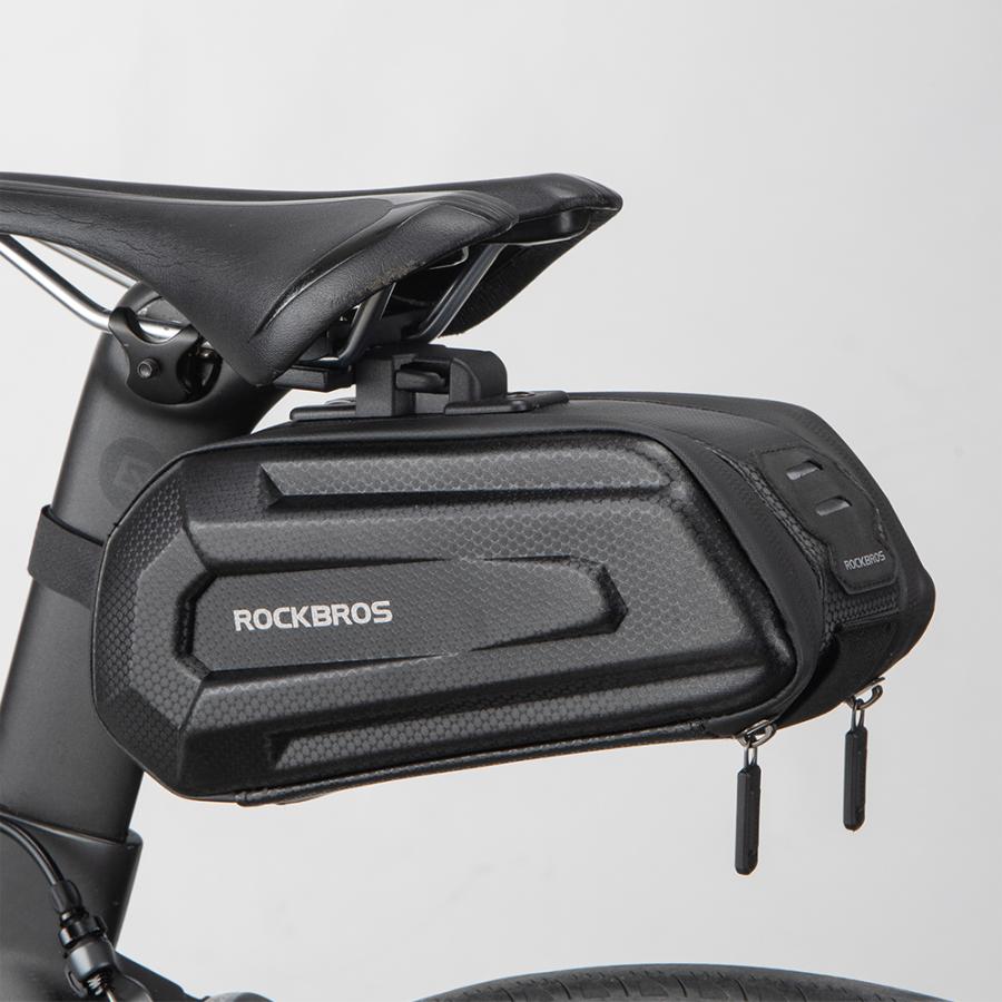 ROCKBROS サドルバッグ 自転車 防水 タフ カーボン調 ハード