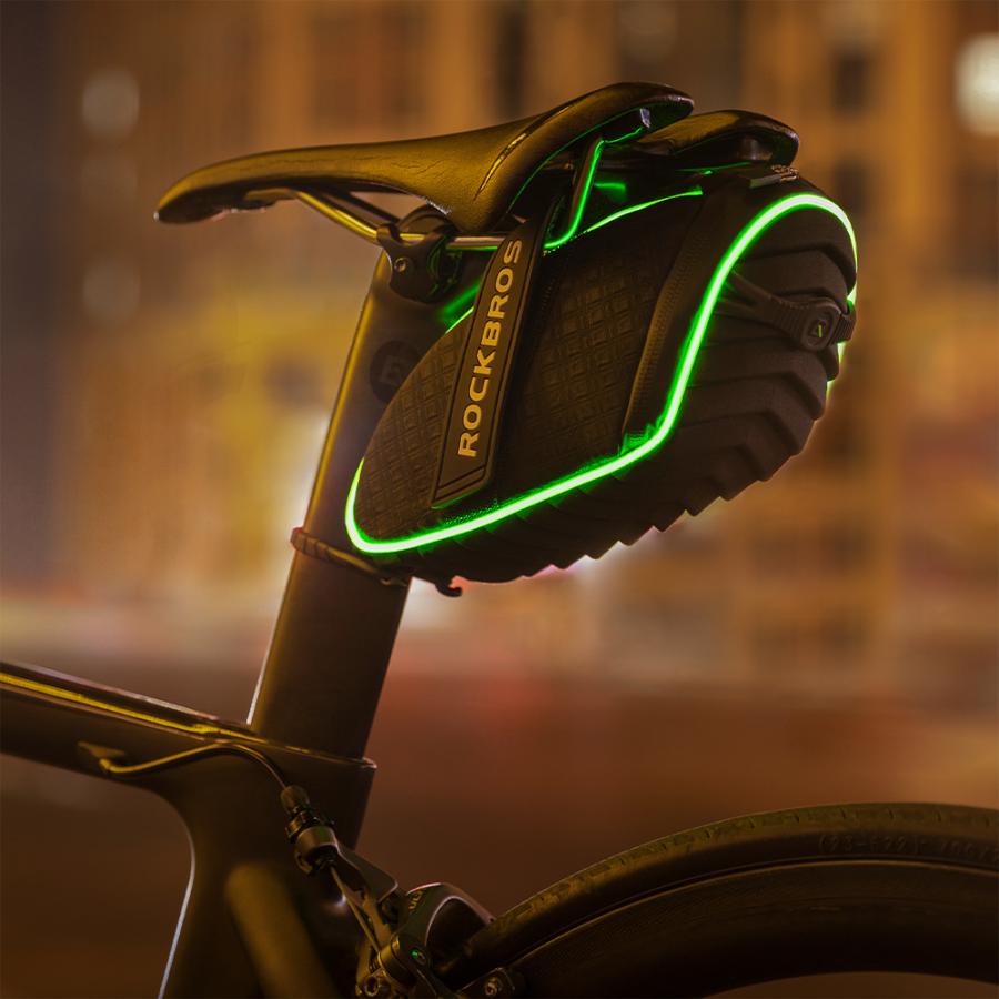 ROCKBROS サドルバッグ 自転車 光る 点灯 安全 リモコン付 電池 ROCKBROS サドルバッグ 自転車 光る 点灯 安全 リモコン付 電池