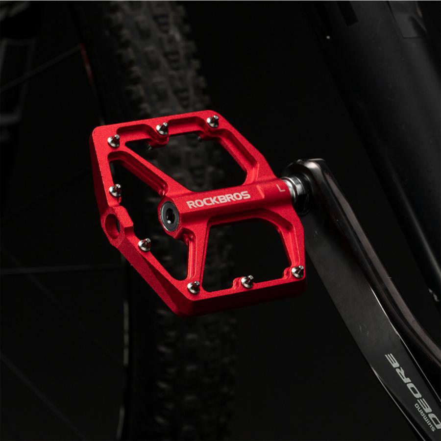 ROCKBROS 自転車 ペダル フラット 9/16インチ 交換 幅広 踏みやすい