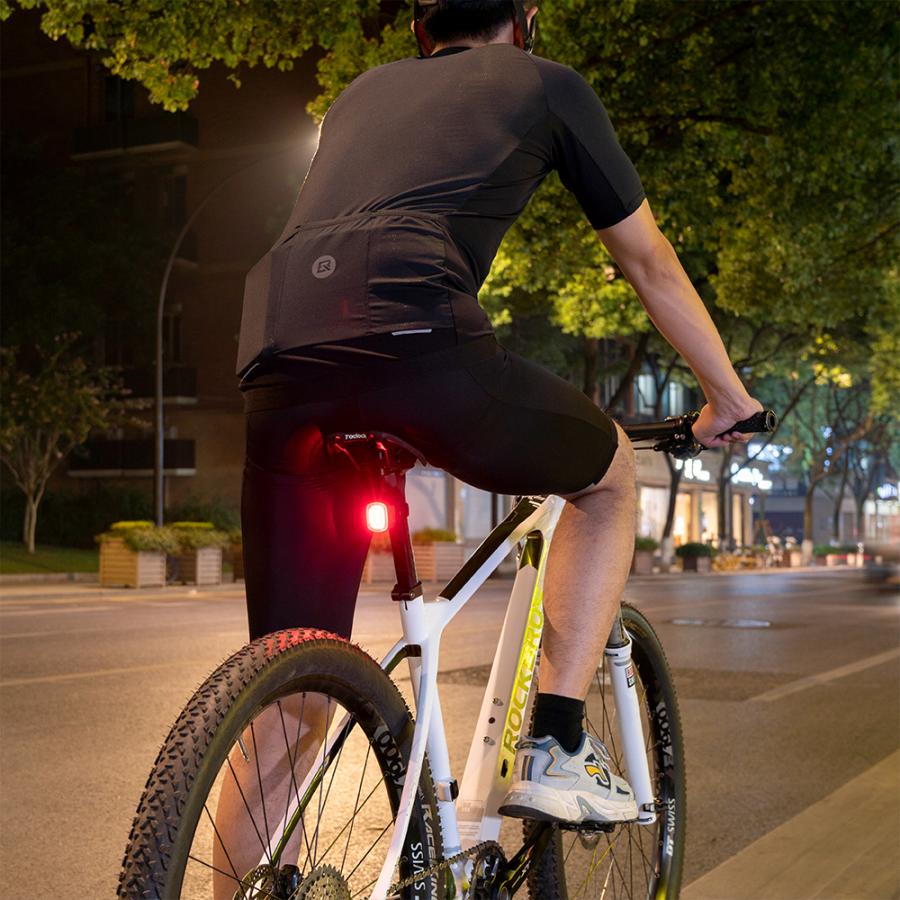 ROCKBROS 自転車 テールライト リア 後ろ USB充電 オートモード機能