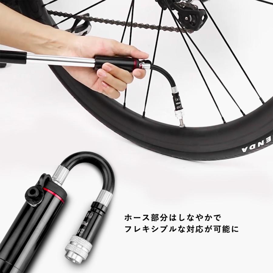 即発送可能】 空気入れ 自転車 シルバー バイク コンパクト 携帯 ポンプ 仏式 米式 圧力計