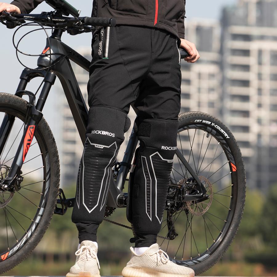 ROCKBROS レッグ カバー ウォーマー 膝当て すね 秋冬 バイク 自転車