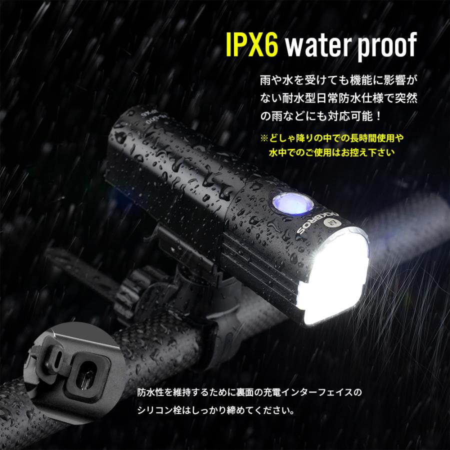 ROCKBROS 自転車 ライト 充電式 USB 後付け 800ルーメン 防水 IPX6