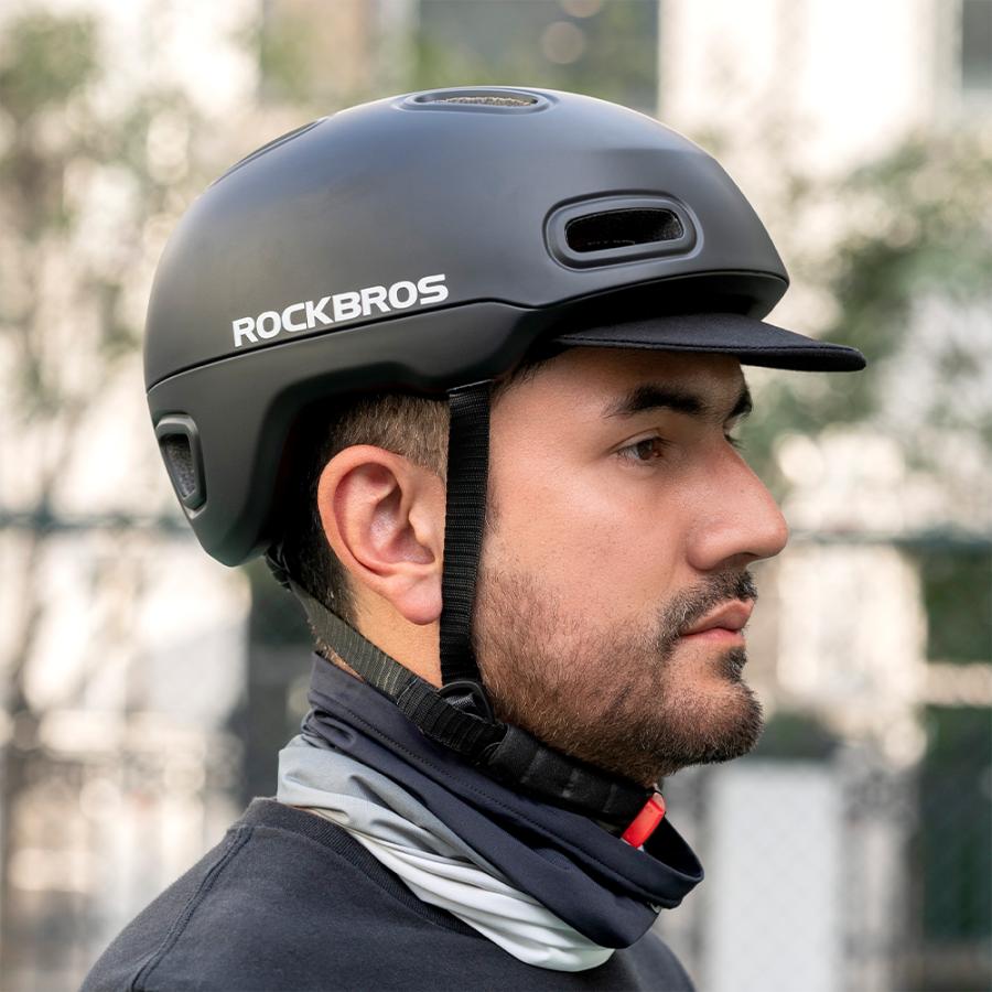 ROCKBROS 自転車 ヘルメット 男性 女性用 おしゃれ つば付き 通勤 通学