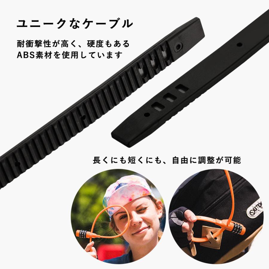ROCKBROS 自転車 鍵 ダイヤル式 3桁 結束バンド 旅行 バッグ リュック