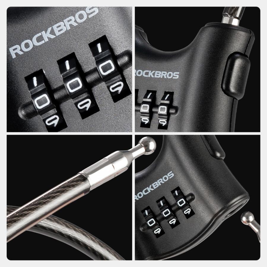 ROCKBROS 自転車 鍵 ワイヤーロック ケーブルロック ダブルロック 防犯