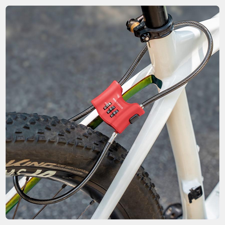 ROCKBROS 自転車 鍵 ワイヤーロック ケーブルロック ダブルロック 防犯