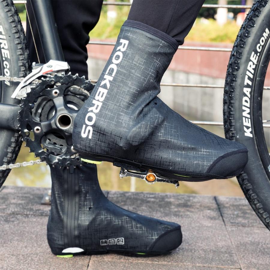 ROCKBROS シューズカバー 自転車 防水 雨 秋冬 防風 防寒 メンズ