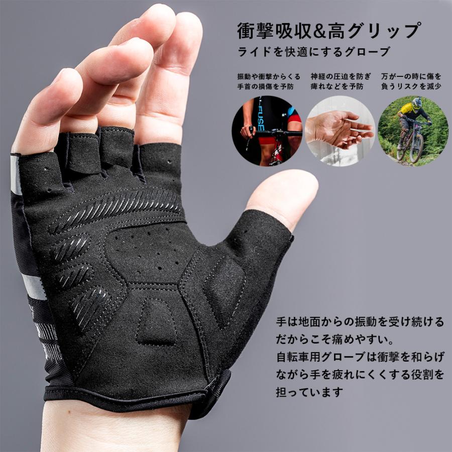 ROCKBROS グローブ 自転車 サイクルグローブ 指切り ハーフ