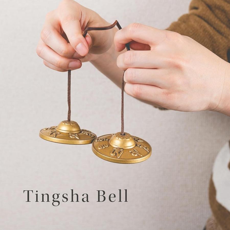 ティンシャベル ティンシャ プレミアム 浄化用 チベット密教法具 手作り 銅 古美術工芸 チベタンベル ヨガ 瞑想 音色 シンバル 八宝吉祥図 八宝 DANNY LIB | ブランド登録なし | 02