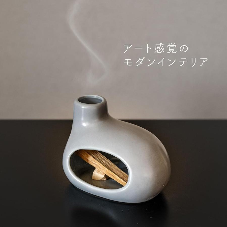 パロサント 受け皿 陶器 暖炉型 香炉 インセンスバーナー コーンお香