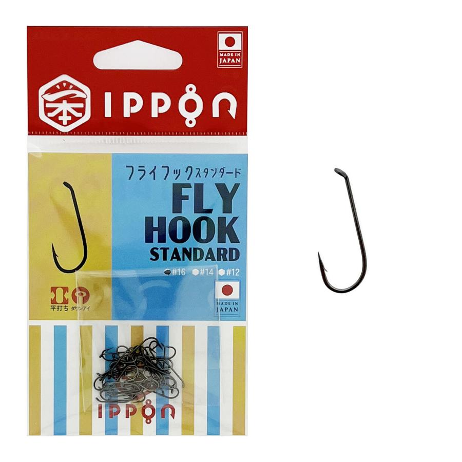 /メール便可/ IPPON (一本) フライフック スタンダード ブラックコート #16/40本入〜#12/40本入 渓流 日本製 釣り針 フック 徳用｜rockfish-link｜02