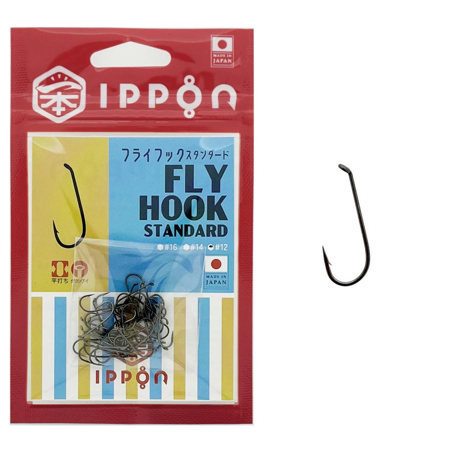メール便可/ IPPON (一本) フライフック スタンダード ブラックコート