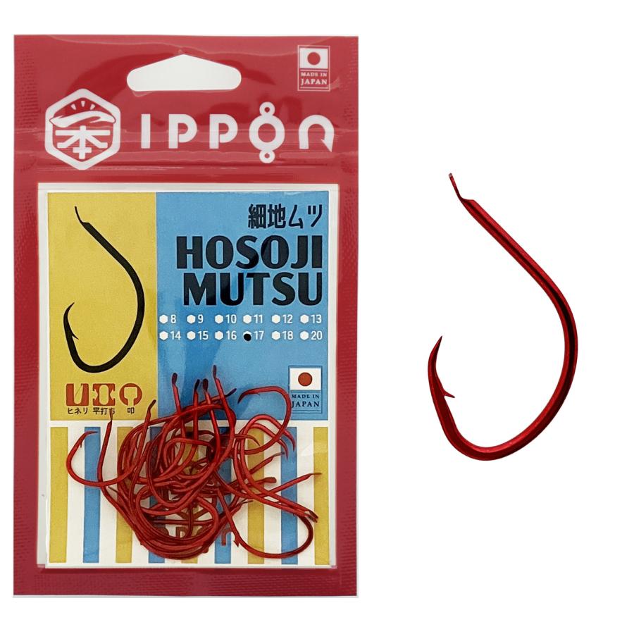 メール便可/ IPPON (一本) 細地ムツ レッドコート 11号/40本入〜18号