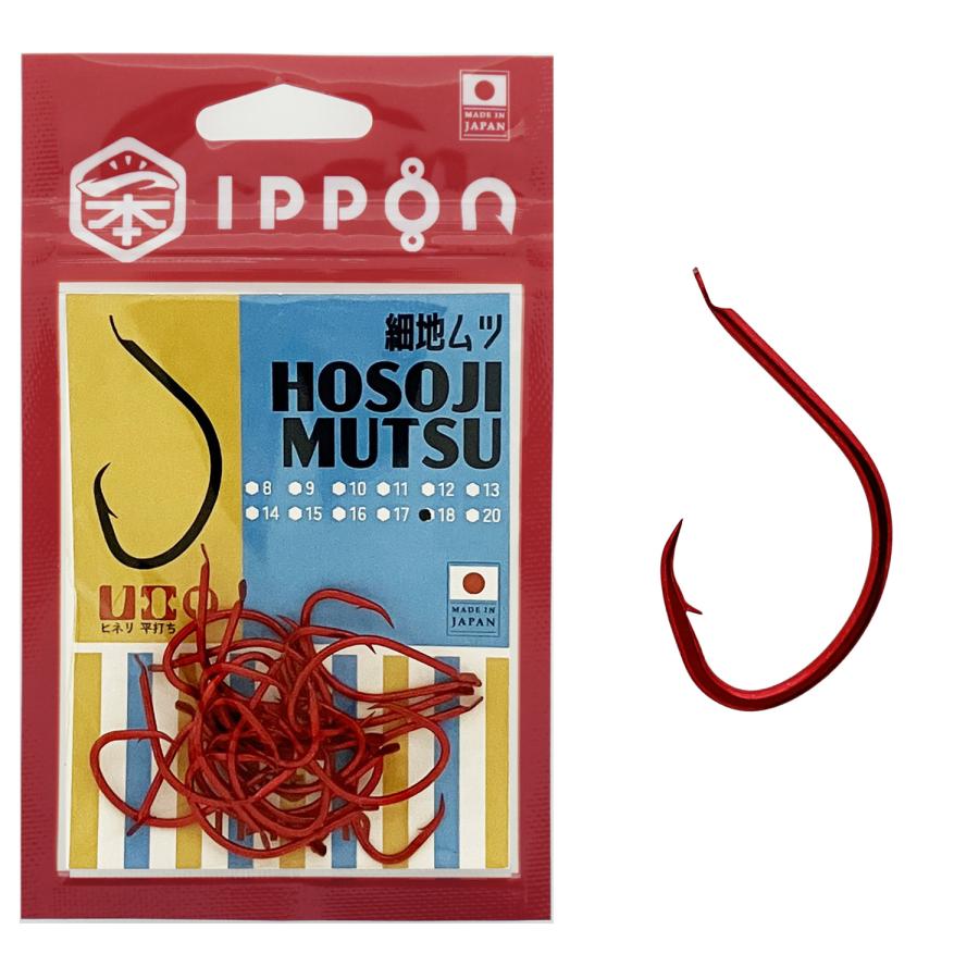メール便可/ IPPON (一本) 細地ムツ レッドコート 11号/40本入〜18号