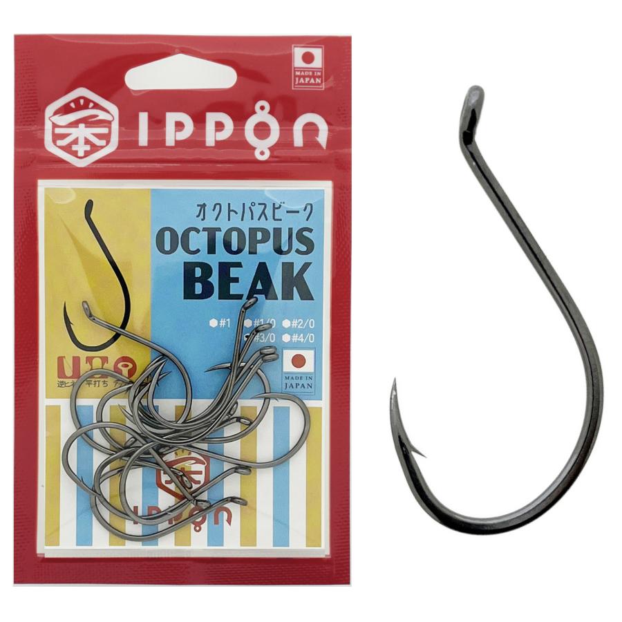メール便可/ IPPON (一本) オクトパスビーク フック ブラックコート #1