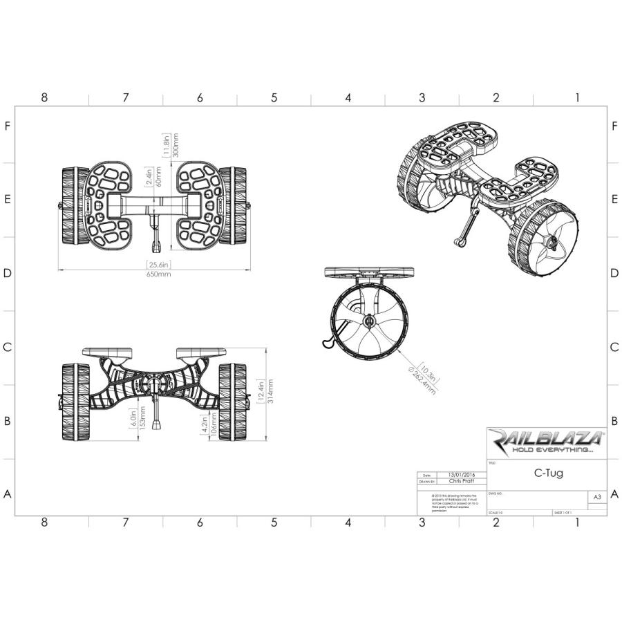 カヤック　二馬力　ドーリー　レイルブレイザ Amazon | C-TUG カヤック カヌー カート ベルト付き by Rail