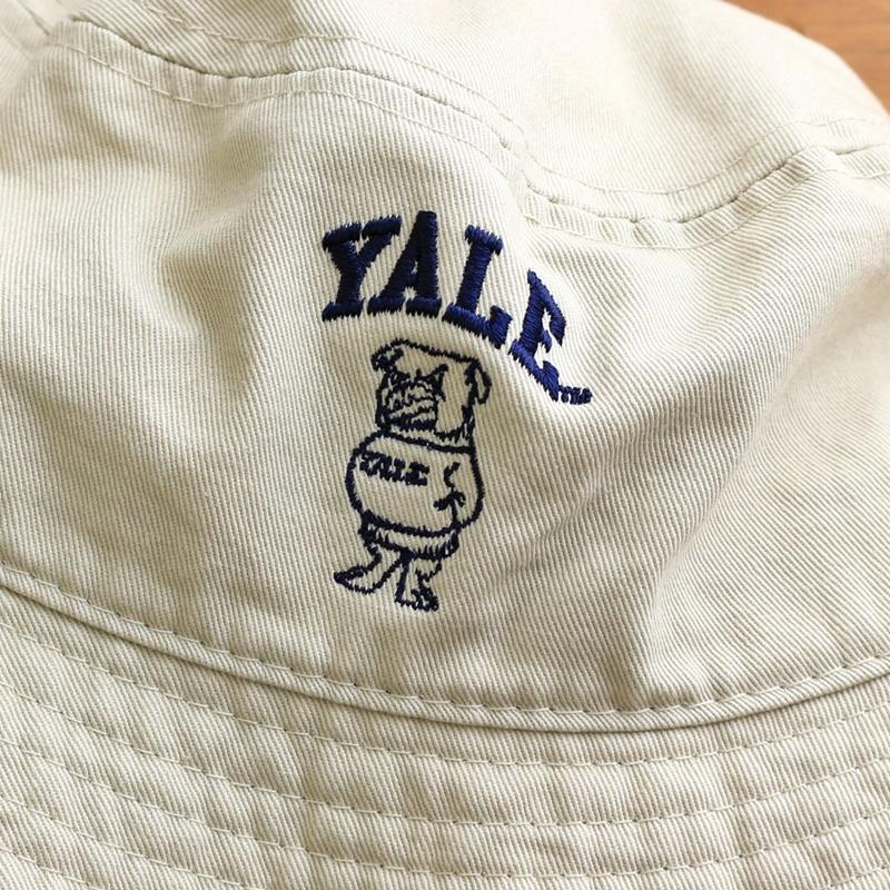 YALE バケットハット イエール大学 帽子 メンズ レディース ツイルハット マスコット 犬 ブルドッグ ハンサム・ダン 刺繍 オフィシャル  (07-ylag045)