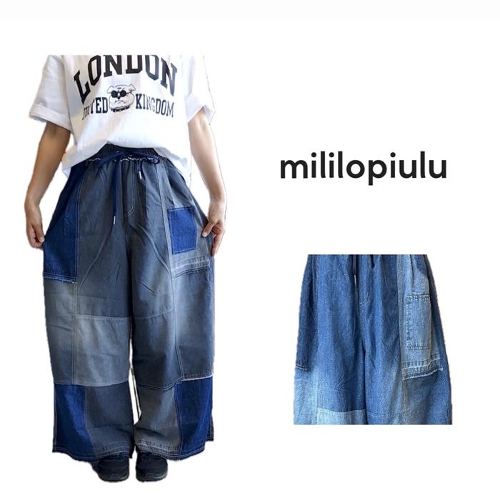 mililopiulu ミリロピュール リビルドワイドストレートデニムパンツ 